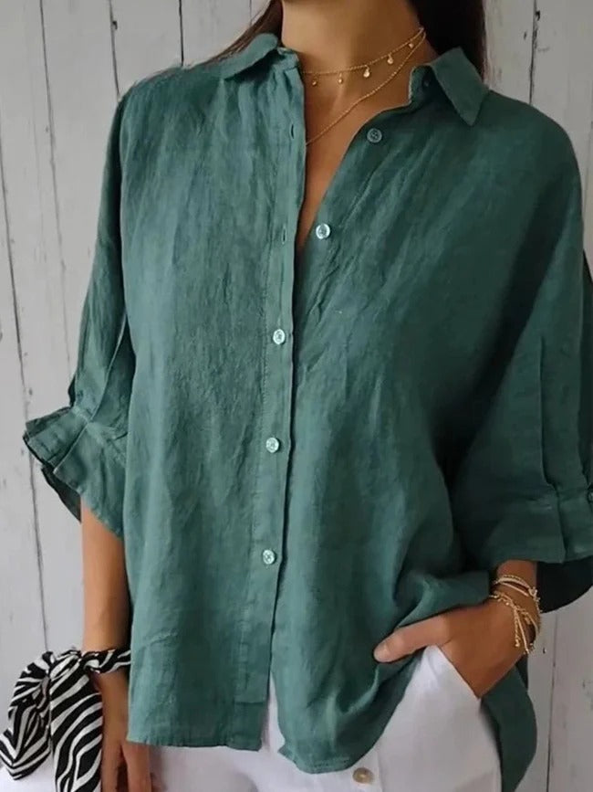 Aeloria - Lace-Up Loose Shirt